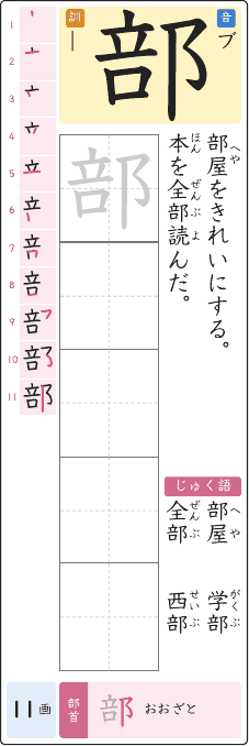 部 のプリントの見本