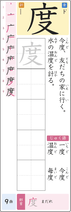 度 のプリントの見本