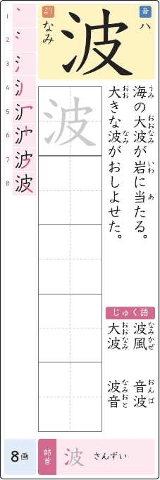 波 のプリントの見本