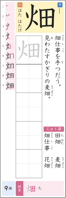 畑 のプリントの見本