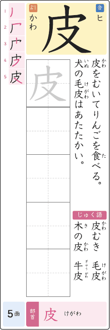 皮 のプリントの見本