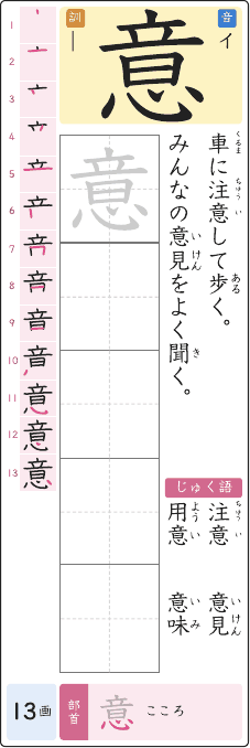 意 のプリントの見本