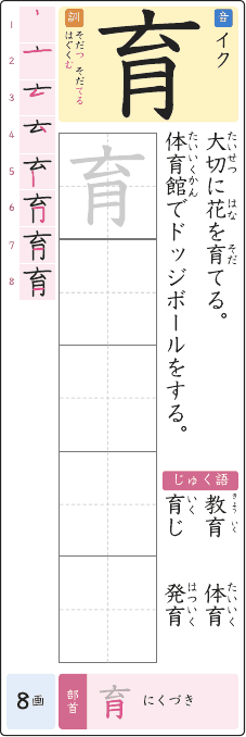 育 のプリントの見本