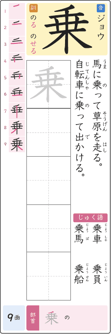 乗 のプリントの見本