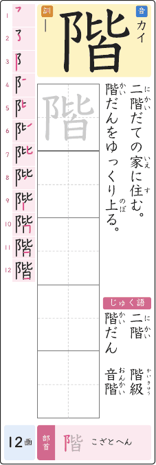 階 のプリントの見本