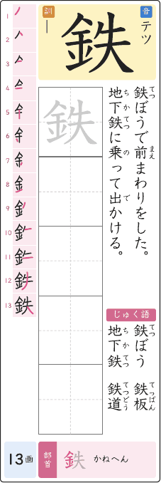 鉄 のプリントの見本