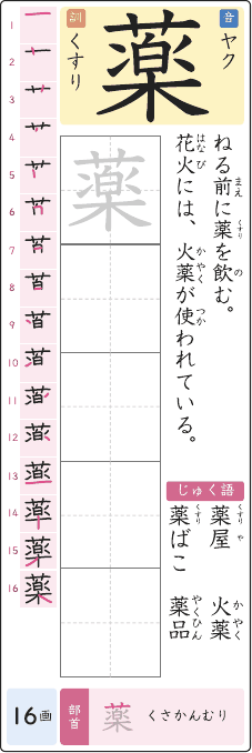 薬 のプリントの見本