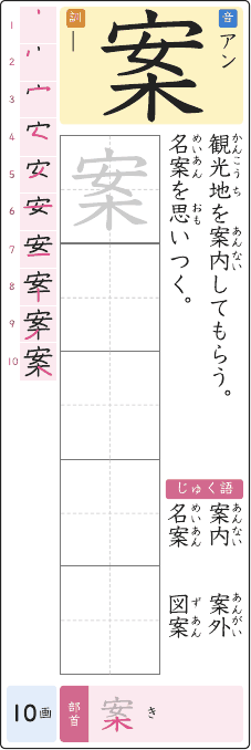 案 のプリントの見本