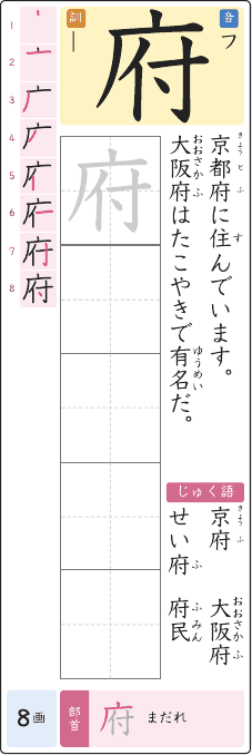 府 のプリントの見本