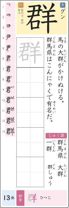 群 のプリントの見本