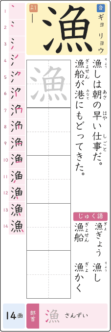 漁 のプリントの見本