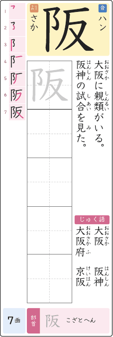 阪 のプリントの見本
