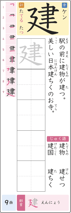 建 のプリントの見本