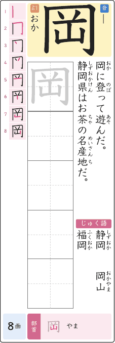 岡 のプリントの見本