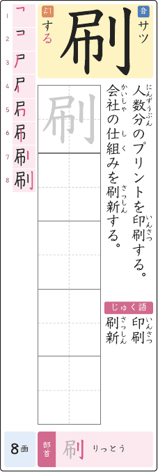 刷 のプリントの見本