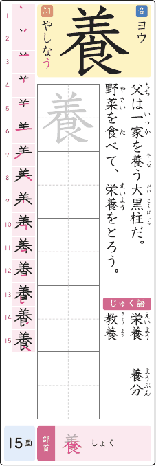 養 のプリントの見本