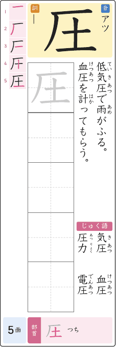 圧 のプリントの見本