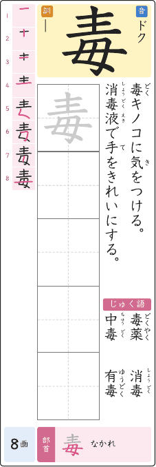 毒 のプリントの見本