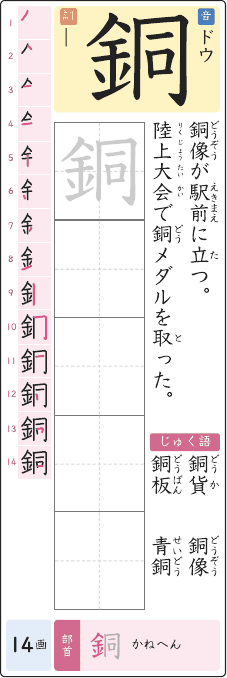 銅 のプリントの見本