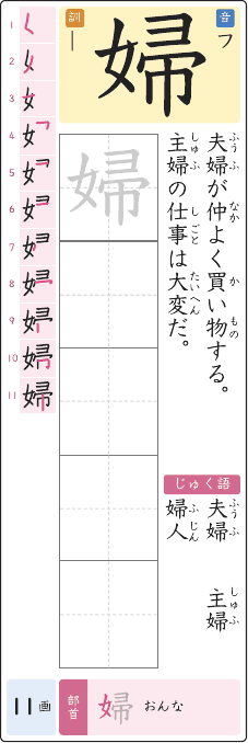 婦 のプリントの見本