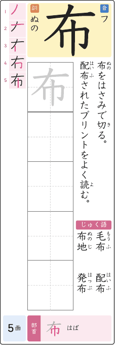 布 のプリントの見本