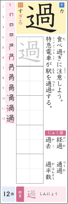 過 のプリントの見本