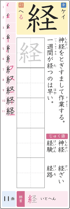 経 のプリントの見本