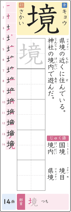 境 のプリントの見本