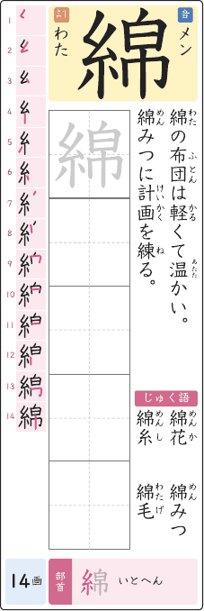 綿 のプリントの見本