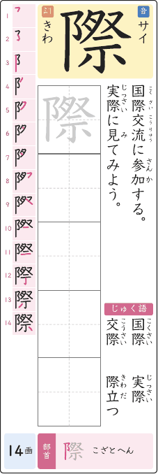 際 のプリントの見本
