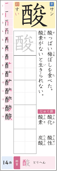 酸 のプリントの見本