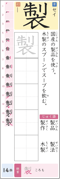 製 のプリントの見本