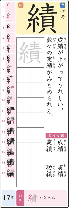 績 のプリントの見本