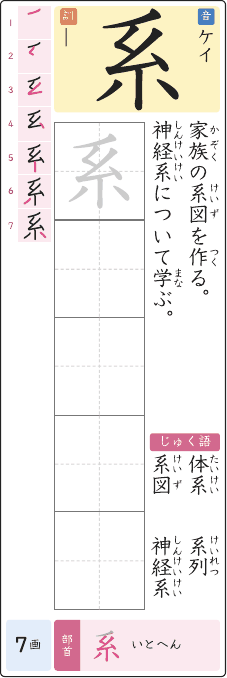 系 のプリントの見本