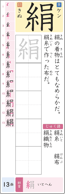 絹 のプリントの見本