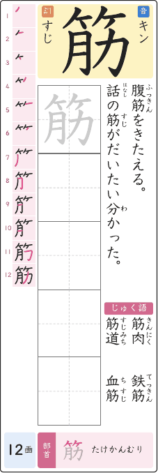 筋 のプリントの見本