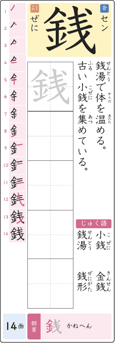 銭 のプリントの見本