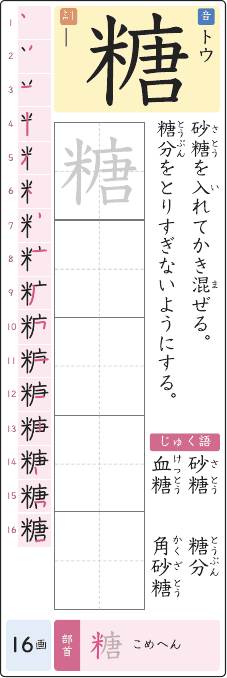 糖 のプリントの見本